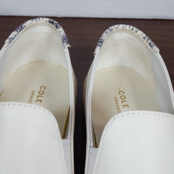 Cole Haan White Slip-On Sneakers with Patterned Heel Tab - Picture 5 of 8